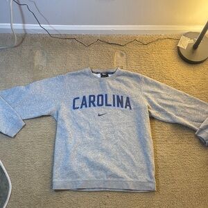 Nike Gray Crewneck Sweater with Carolina Print